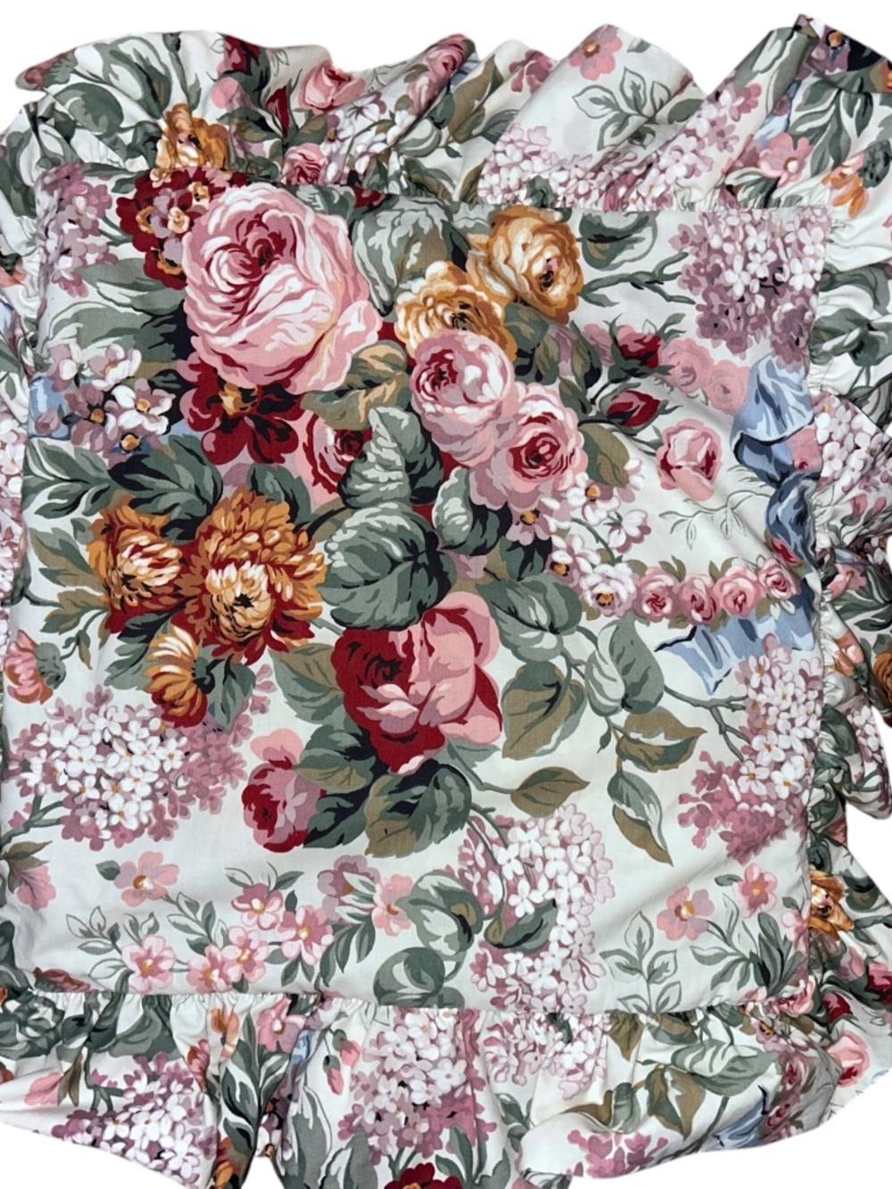 Ralph Lauren Allison floral pillow sham French country rose lavender ruffle case